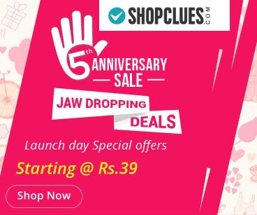India Desire : Shopclues Anniversary Sale : Get Upto 100% Cashback [19th To 26th Jan 2017] 
